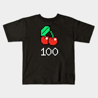 Pixel Art Arcade Cherry Power Up 100 Kids T-Shirt